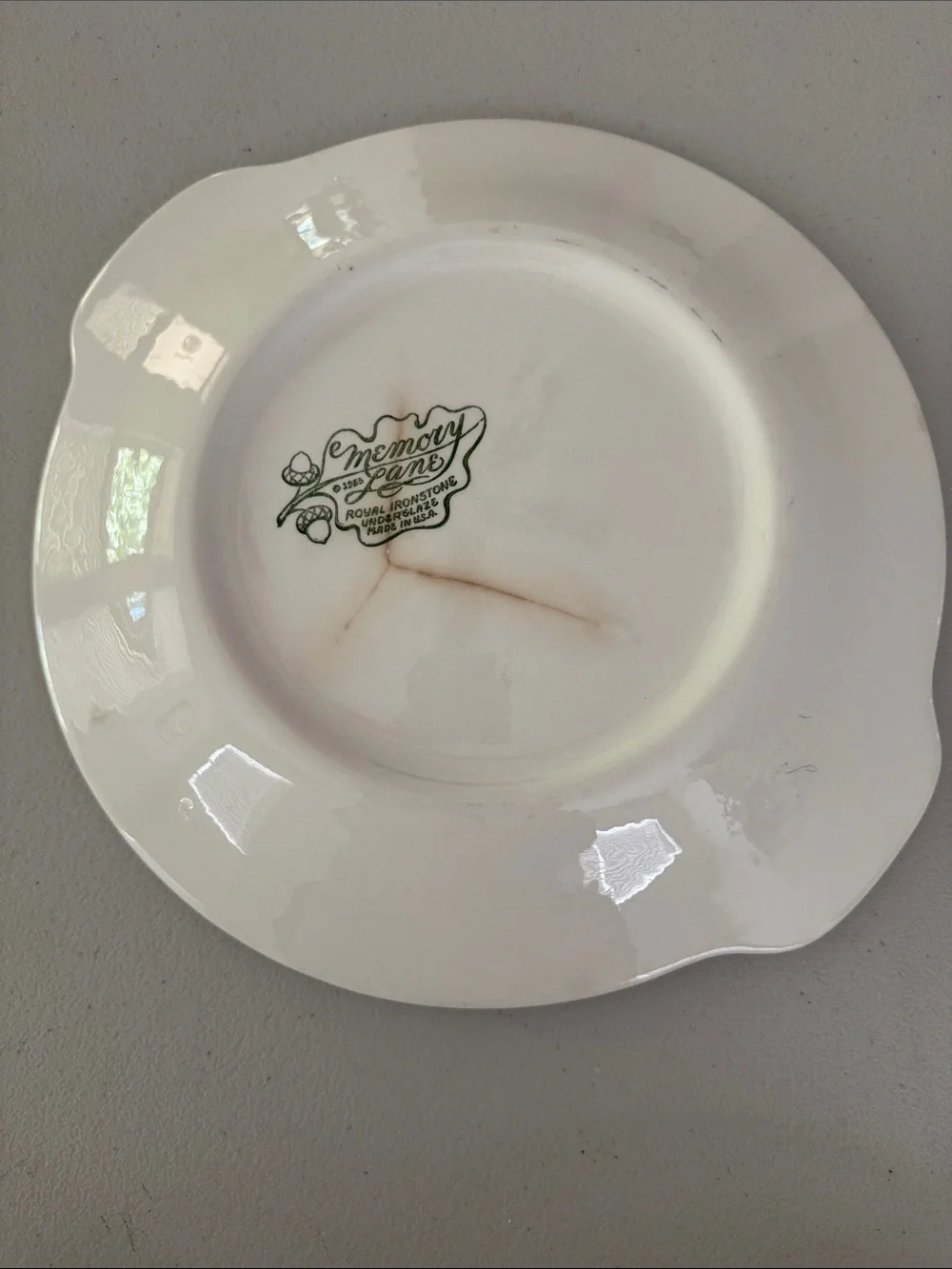 Set of three 1965 Royal Ironstone Memory Lane pattern by Royal China made in USA